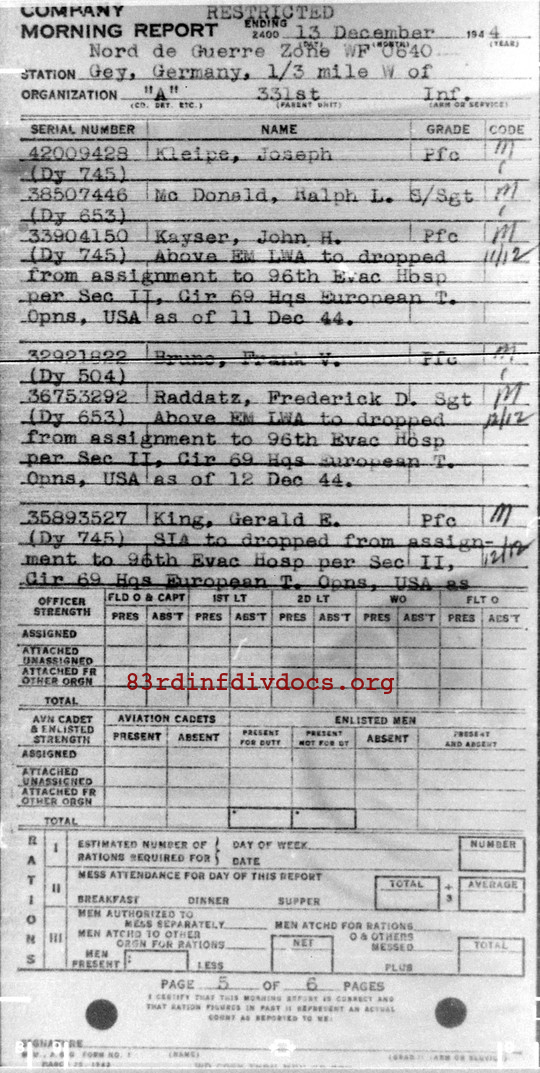 Morning report A Co, 1944-12-13, page 5 Morning report