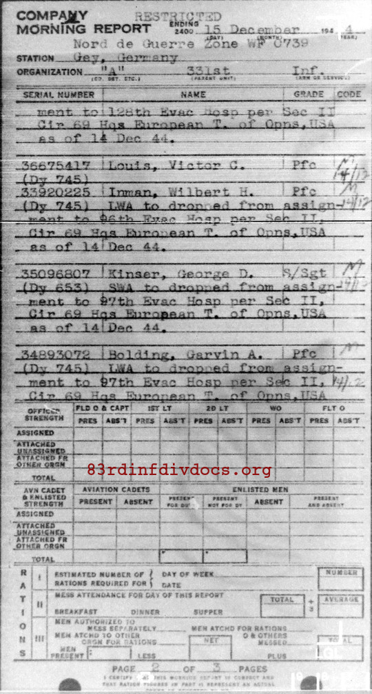 Morning report A Co, 1944-12-15, page 2 Morning report