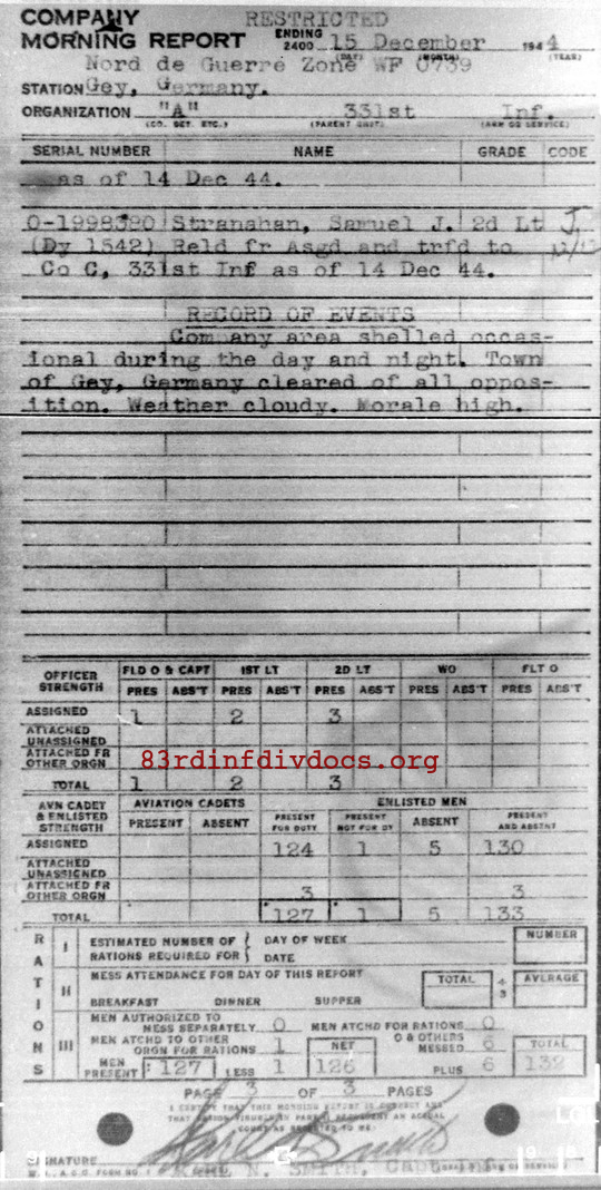 Morning report A Co, 1944-12-15, page 3 Morning report