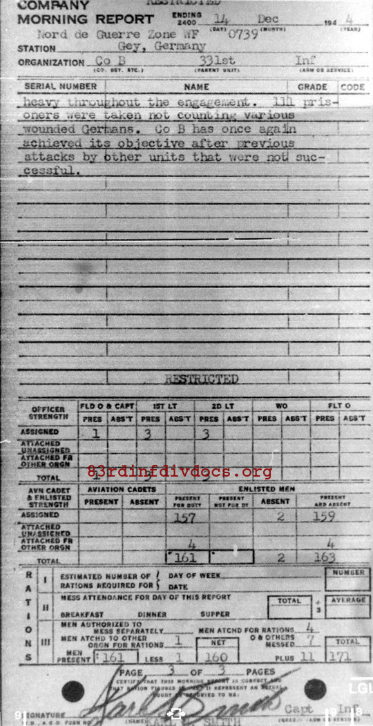 Morning report B Co, 1944-12-14, page 3 Morning report