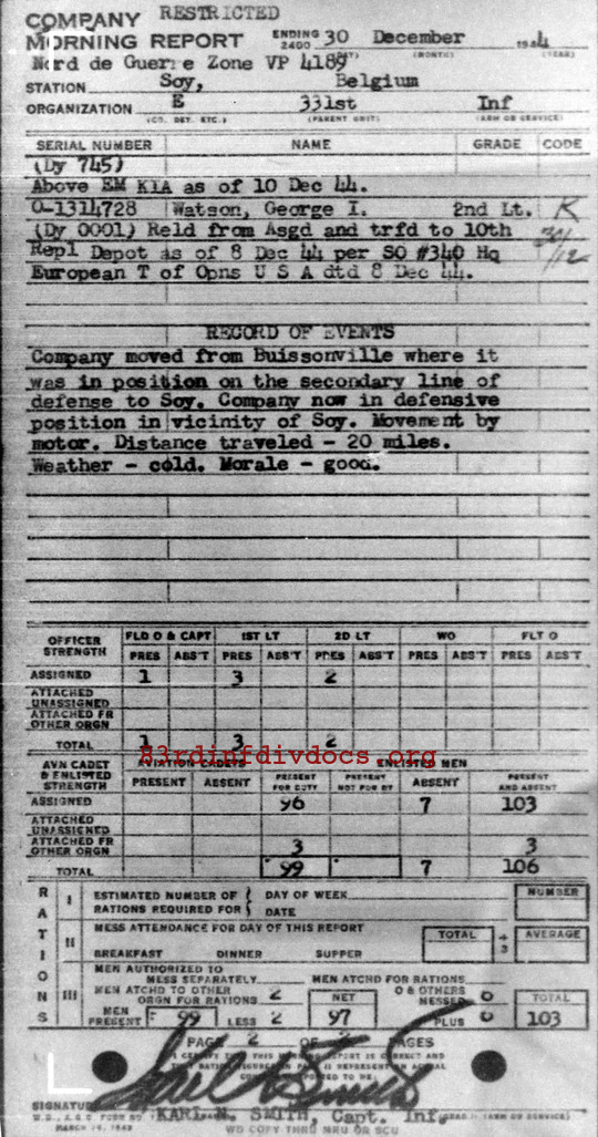 Morning report E Co, 1944-12-30, page 2 Morning report