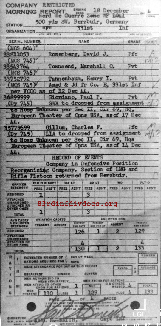 Morning report F Co, 1944-12-18, page 4 Morning report