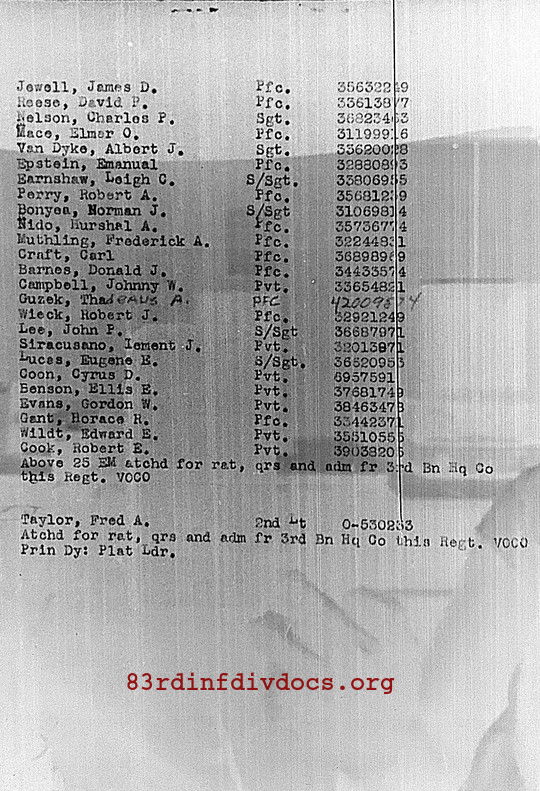 Morning report HQCO Co, 1944-12-05, page 2 Morning report