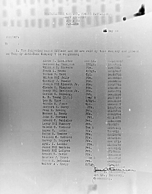 Morning report HQCO2BN Co, 1944-05-26, page 2 Morning report
