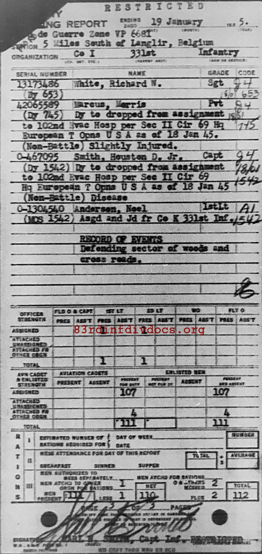 Morning report I Co, 1945-01-19, page 3 Morning report