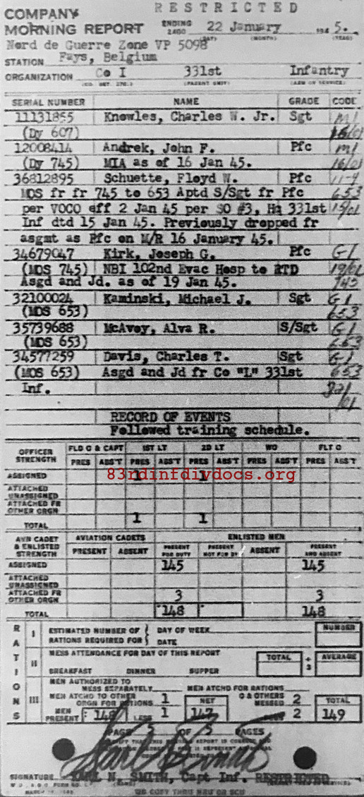 Morning report I Co, 1945-01-22, page 5 Morning report