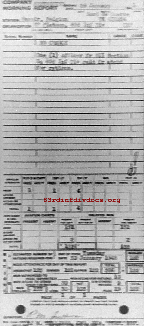 Morning report MP Co, 1945-01-28, page 1 Morning report